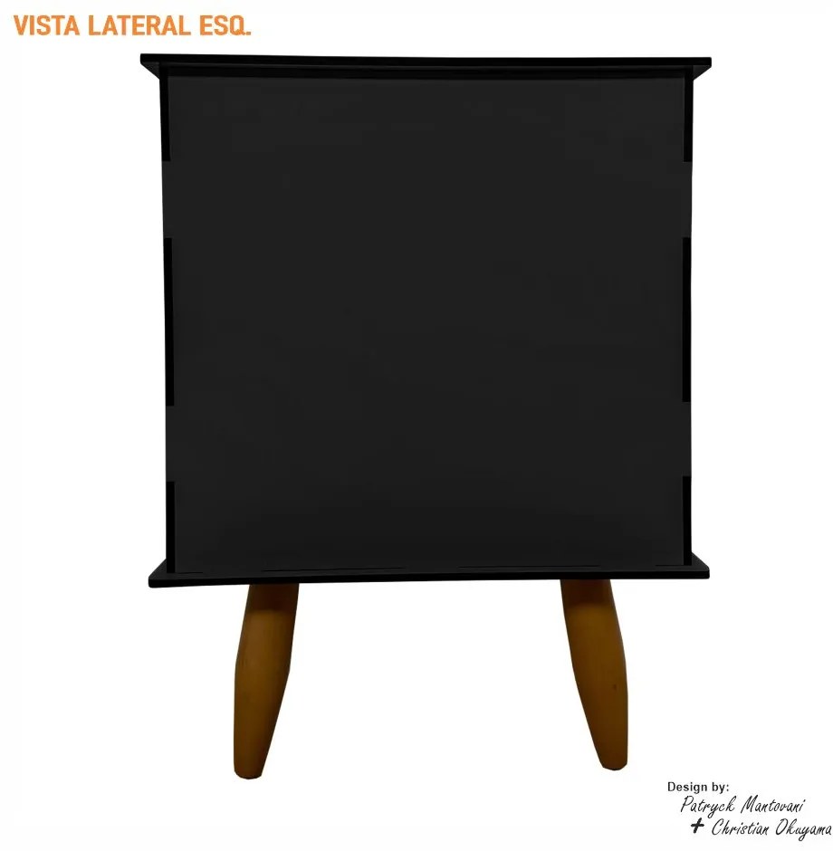 Casinha de Gato Cat Line B900 Pés Palito Preto - Sheep Estofados - Preto