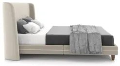 Cama Casal 140cm Com Cabeceira Many Z37 Veludo Bege - Mpozenato