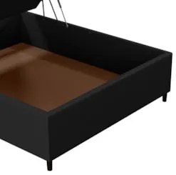 Base para Cama Box Baú Casal 138x188cm Hit Z04 Sintético Preto - Mpoze