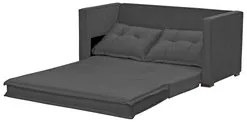 Sofá Cama Casal Articulável 2 Lugares Londres Suede Cinza Escuro - D'M