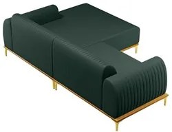 Sofá 245cm 4 Lugares com Chaise Direito Pés Gold Molino C-117 Linho Ve