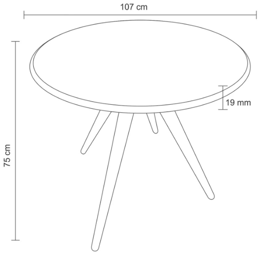 Mesa Sala de Jantar Cozinha Drever Redonda MDF/Nogueira G56 - Gran Belo