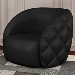 Poltrona Decorativa para Sala 90cm Tressê Zion M22 Sintético Preto - M