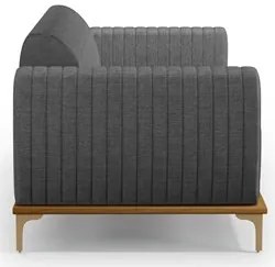 Sofá 210cm 3 Lugares Base Gold Molino D06 Linho C-416 Cinza Escuro - M