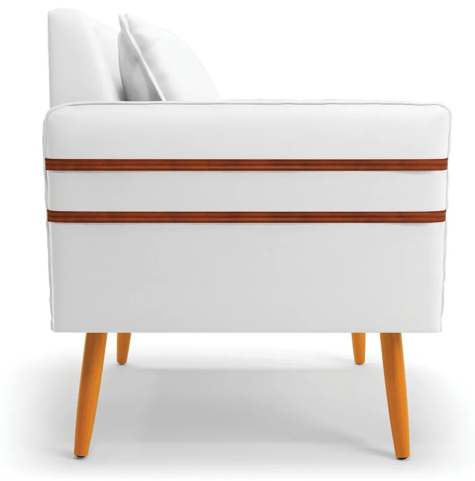 Kit 02 Poltronas Mari Corino Pés Palito Castanho D03 - D'Rossi - Branco
