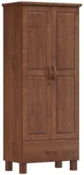 Guarda Roupa Solteiro 82cm 2 Portas 1 Gaveta Renzo Imbuia F07 - Mpozen