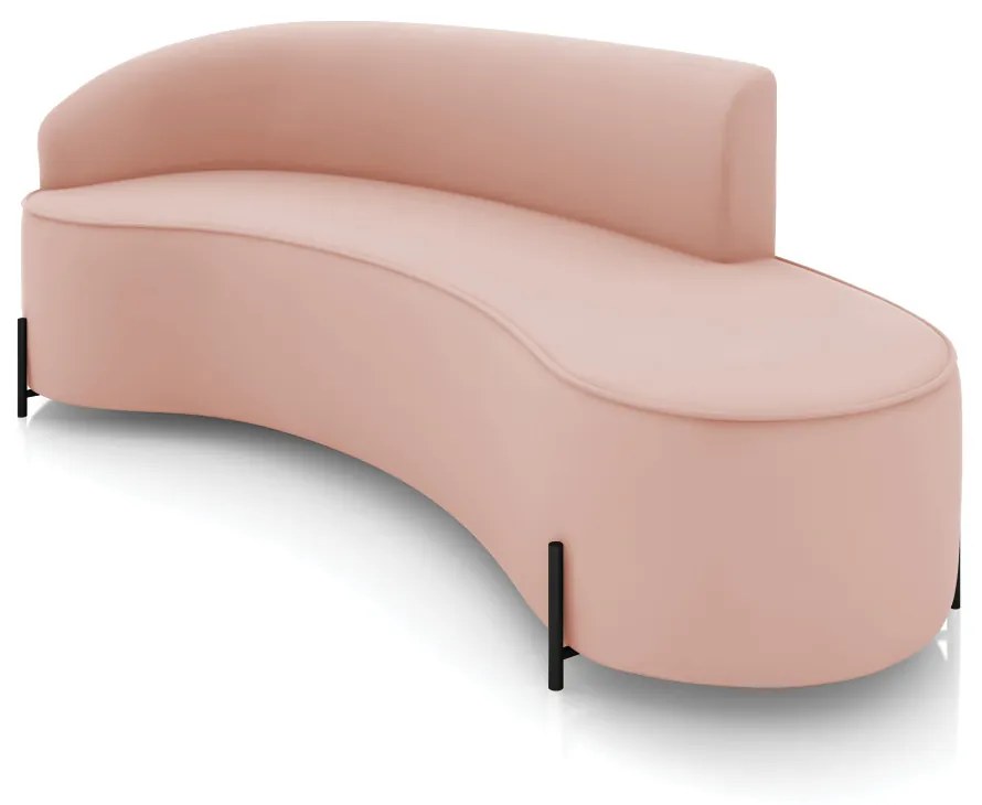 Sofá 4 Lugares Orgânico 220cm Pé Ferro Preto Morgan Veludo D03 - D'Rossi - Rose
