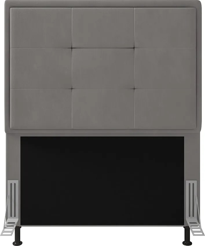 Cabeceira Solteiro Cama Box 90cm para Quarto Onix Suede M11 - D'Rossi - Grafite