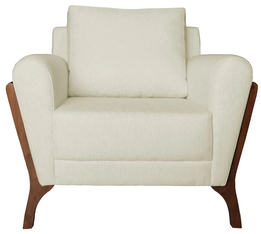 Poltrona Decorativa Sabrina Linho Cru
