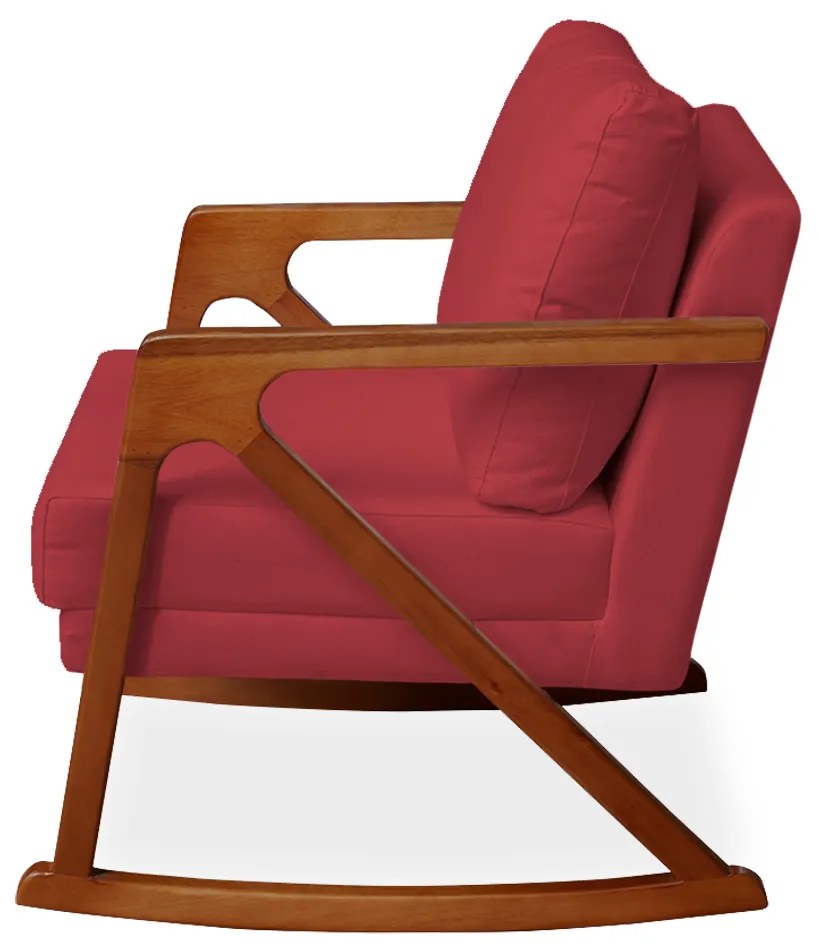 Poltrona Mona Amber Balanço Veludo Vermelho