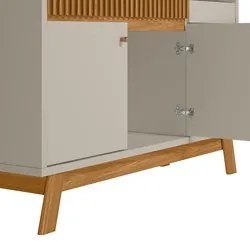 Buffet Aparador Para Sala 2 Portas 1 Gaveta Luke L06 Nature/Off White