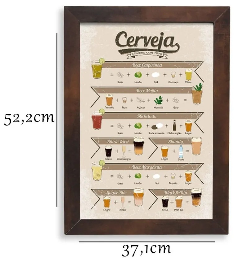Quadro de Metal Drinks Cerveja