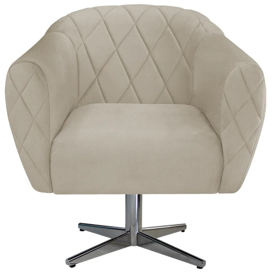 Poltrona Grazi Base Giratória de Metal Suede - ADJ Decor