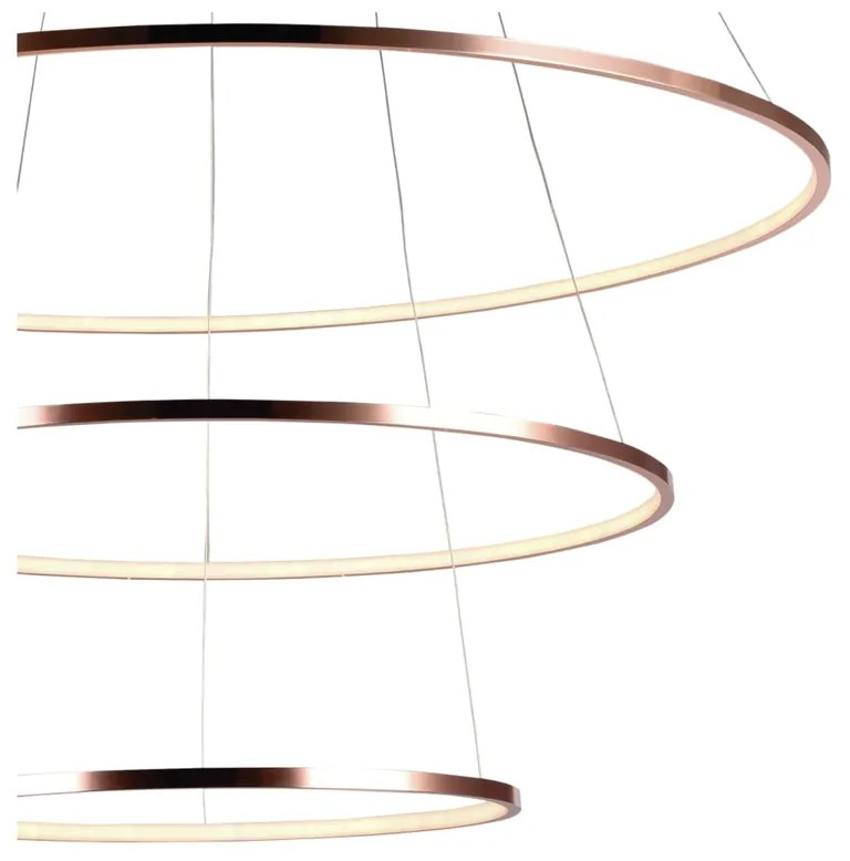 Pendente Birdie Aros Ø80X2Cm / Ø60X2Cm / Ø40X2Cm Led 39W 3000K Bivolt... (Cobre)