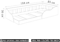 Cama Solteiro Infantil Montessoriana Infantil Asha Branco A05 - Mpozen