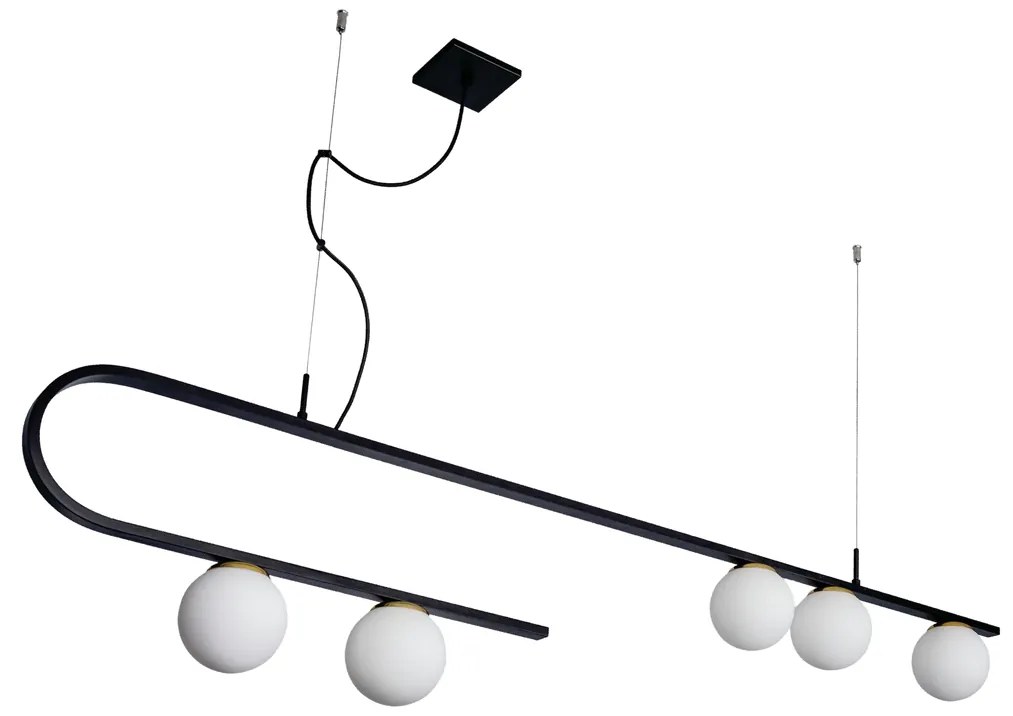 Pendente Dama 150X30Cm 3Xg9 / Cabo Aço Chumbador + Cabo Rayon / Globo... (BT - Branco Texturizado, FOSCO)