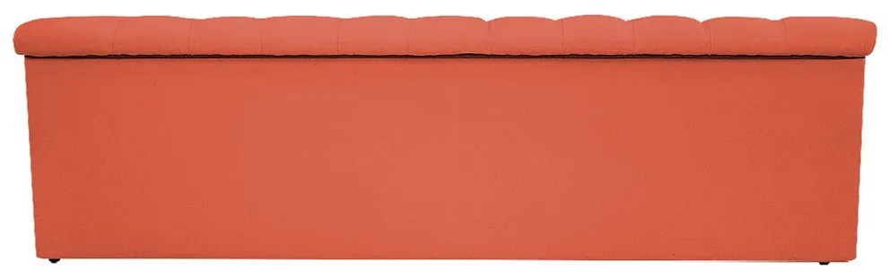 Recamier Baú Estofada Mel 140 cm Casal Com Capitonê  Suede Terracota - ADJ Decor