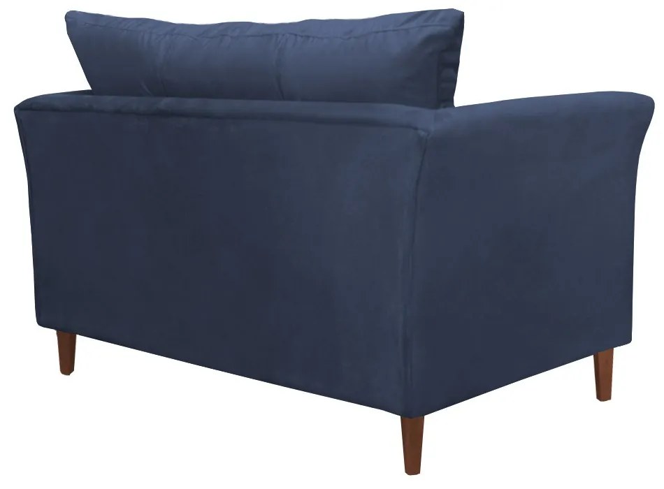 Namoradeira Ibis Decorativa 2 Lugares 1,35 m Recepção Quarto Sala Suede Azul Marinho