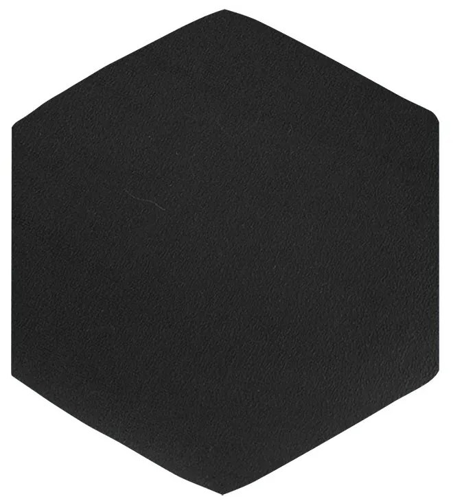 Puff Aramado Hexágono Decorativo Industrial Preto com Suede D03 - D'Rossi - Preto