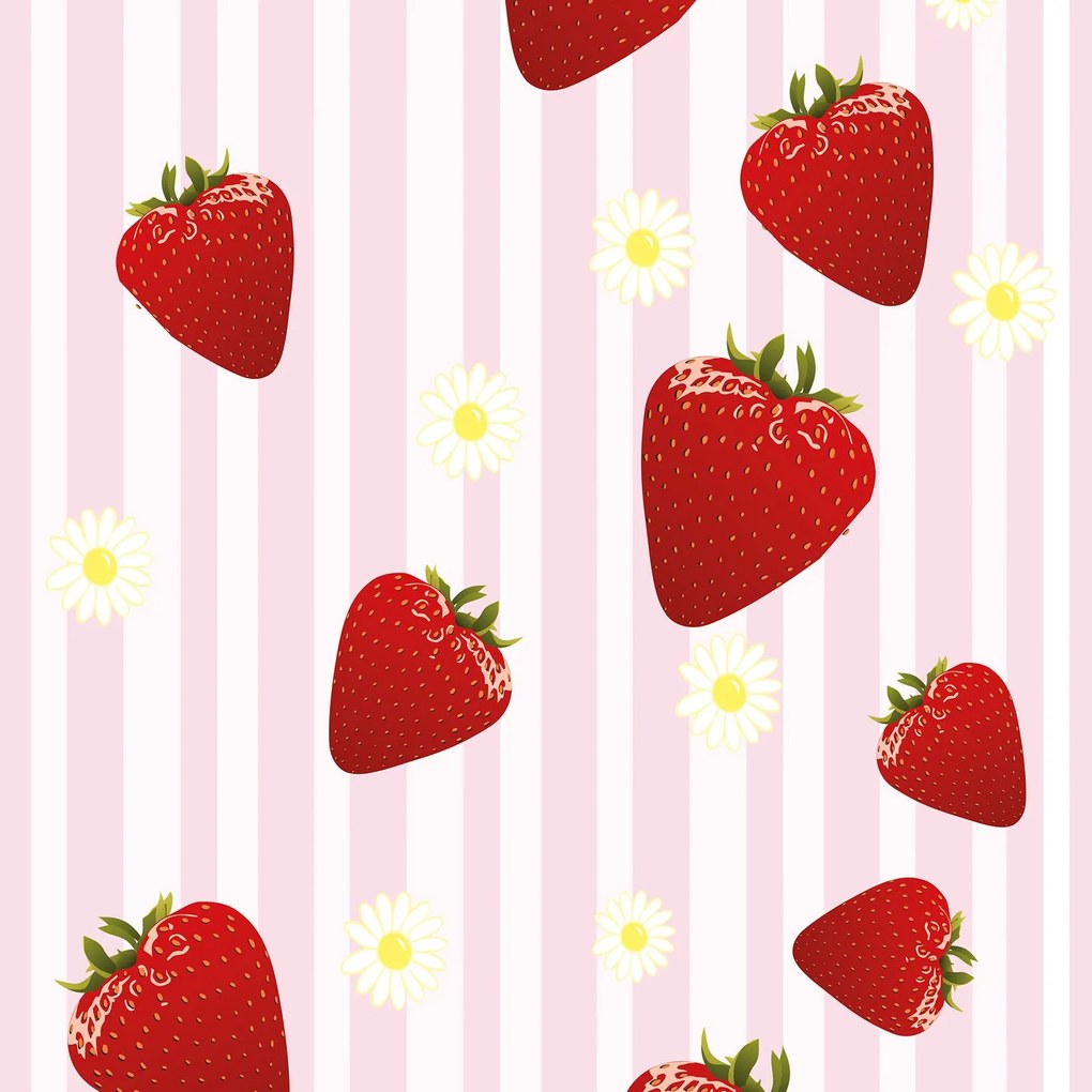 Papel de parede adesivo casual morango