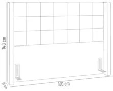 Cabeceira Cama Box Queen 160cm Pisa Z37 Sintético Preto - Mpozenato