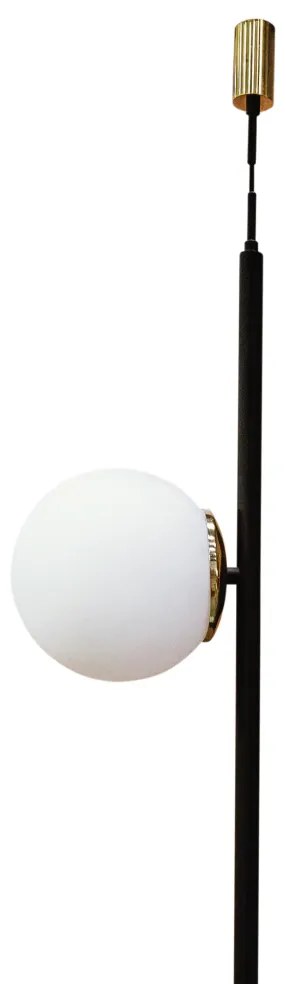 Pendente Organic Vertical Ø45X150Cm Alumínio E Globo Ø12Cm / Ø20Cm 1Xg... (CP-M - Champanhe Metálico)