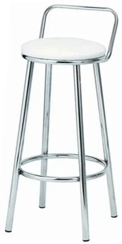 Banqueta 153-60 Corino Branco Base Cromada - 12427 Sun House