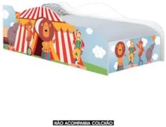 Cama Solteiro Infantil Baixa Para Colchão 188x88cm Circo K06 - Mpozena
