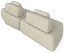 Sofá Ilha 314cm 2 Módulos Sala de Estar Moby Boucle Creme Z08 - Mpozen