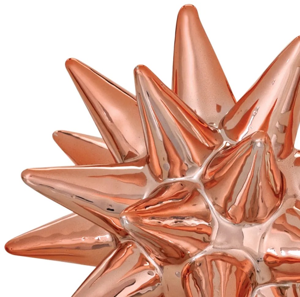 Enfeite Decorativo "Ourico" Em Ceramica Rose Gold 15x16 cm M02 - D'Rossi