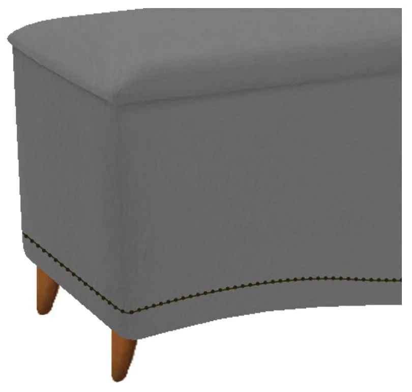 Calçadeira Estofada Yasmim 140 cm Casal Suede Cinza - ADJ Decor