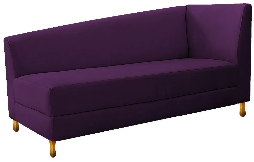 Recamier Valéria 140cm Lado Esquerdo Suede Roxo - ADJ Decor
