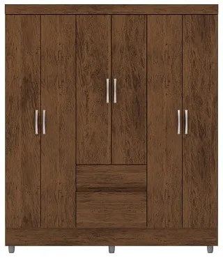 Guarda Roupa Ideal 6 Portas Plus Imbuia – Vila Rica Móveis