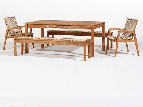 Conj. Trama Mesa 8 Lugares Jatobá Corda Areia 180cm - 78596 Sun House