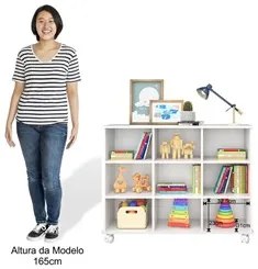 Nicho Organizador com Rodízios Toys 9 Gavetas Q01 Branco/Preto - Mpoze