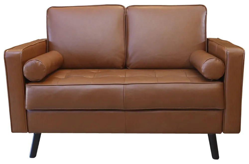 Conjunto Sofá de Couro 2 e 3 lugares Vancouver M06 Cor Conhaque 457 - ADJ DECOR