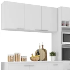 Armário de Cozinha Com Tampo CP02 180cm Pérola Branco Z34 - Mpozen