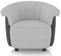 Poltrona Sala de Estar Pé Madeira Lykan Linho Cinza/Preto Z32 - Mpozen