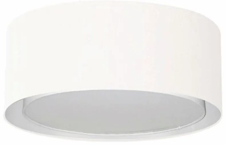 Plafon Duplo Cilíndrico Md-3036 Cúpula em Tecido 50x25cm Branco - Bivolt
