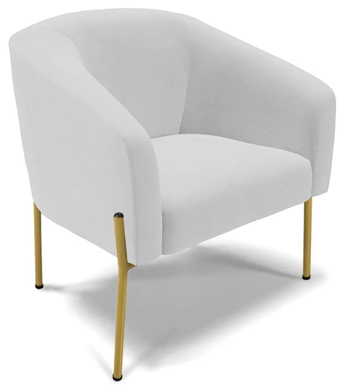 Namoradeira e 2 Poltronas Pé de Ferro Dourado Stella Linho D03 - D'Rossi - A05 Cinza