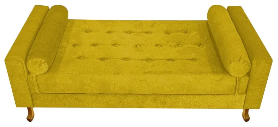 Recamier Félix Casal 140cm Suede Amarelo - ADJ Decor