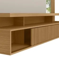 Painel TV 60 Pol e Bancada Suspensa Cherry Nature/Off L06 - Mpozenato