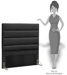 Cabeceira Solteiro 90cm Greta Sintético Preto Z51 - Mpozenato