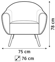 Poltrona Decorativa Nina Corano C-19 com Pés Palito Castanho - Domi