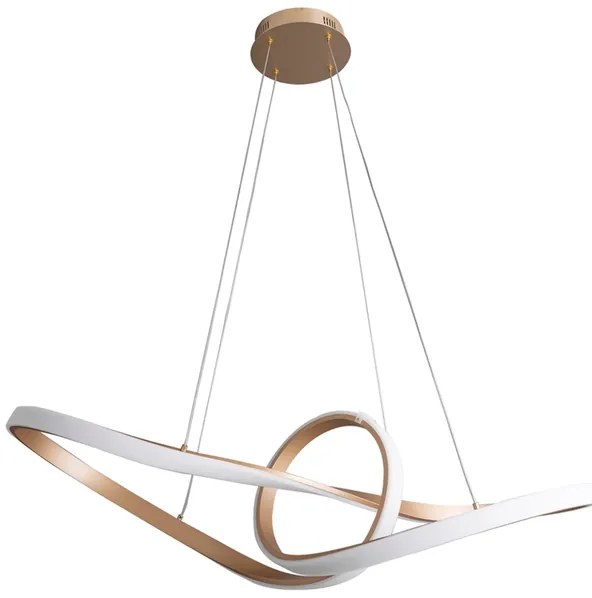 Pendente Led Silicone Metal Dourado 58w 3000k Flow