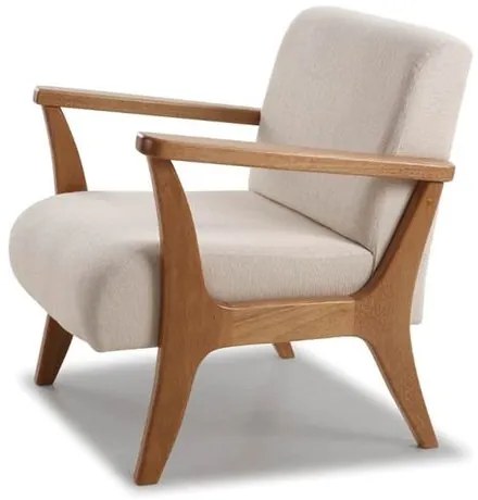 Poltrona Paquetá Estofada Assento Machê Base Amêndoa 70cm - 69752 Sun House