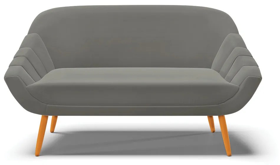 Namoradeira 02 Lugares Giovana Suede Pés Palito Castanho - D'Rossi - Grafite