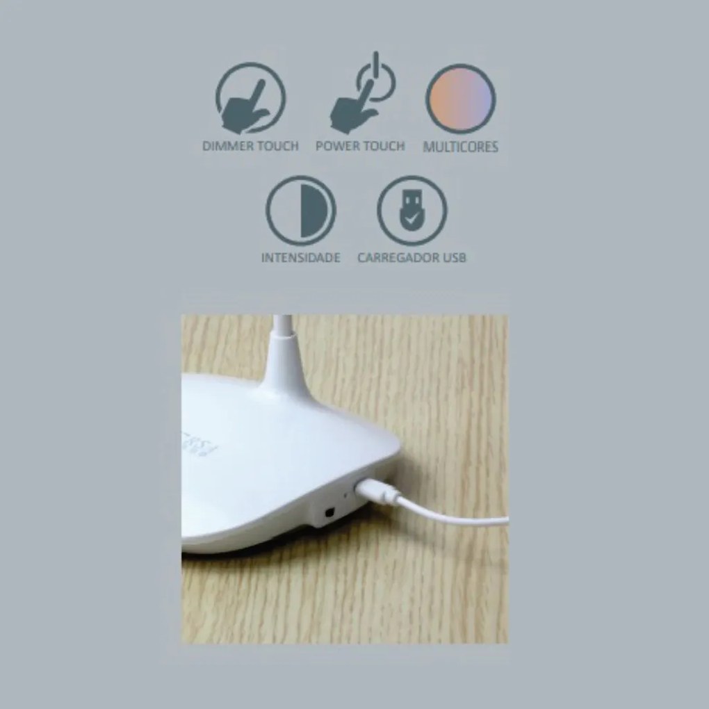 Luminaria De Mesa Home Branca 12X16X27Cm Led 5W 4000K Bivolt | S&l Ilu... (Branco)