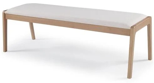 Banco Suez Estrutura Madeira Estofado cor Cru Calandro 142cm - 67751 Sun House