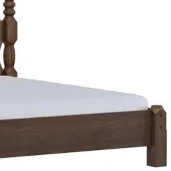 Cama Casal Clássica 140cm Pé Madeira Eduarda Café F07 - Mpozenat